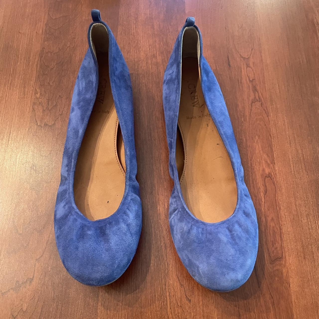 Blue ballet flats. J.Crew Cece cobalt blue ballet... Depop