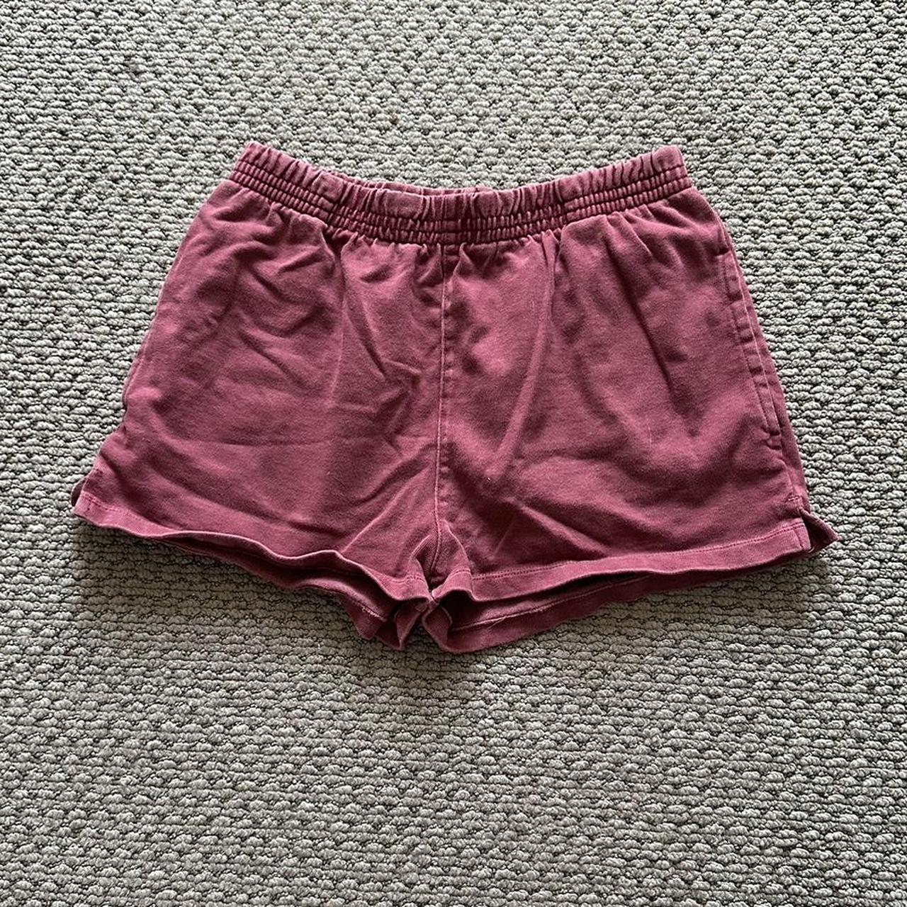 Brandy Melville red rosa sweat shorts Perfect... - Depop