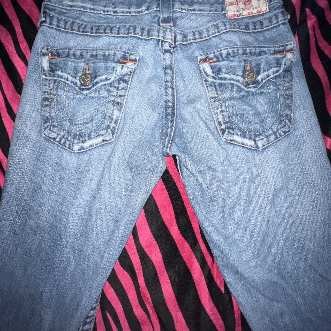 Los waisted flared true religion jeans! So cute just... - Depop