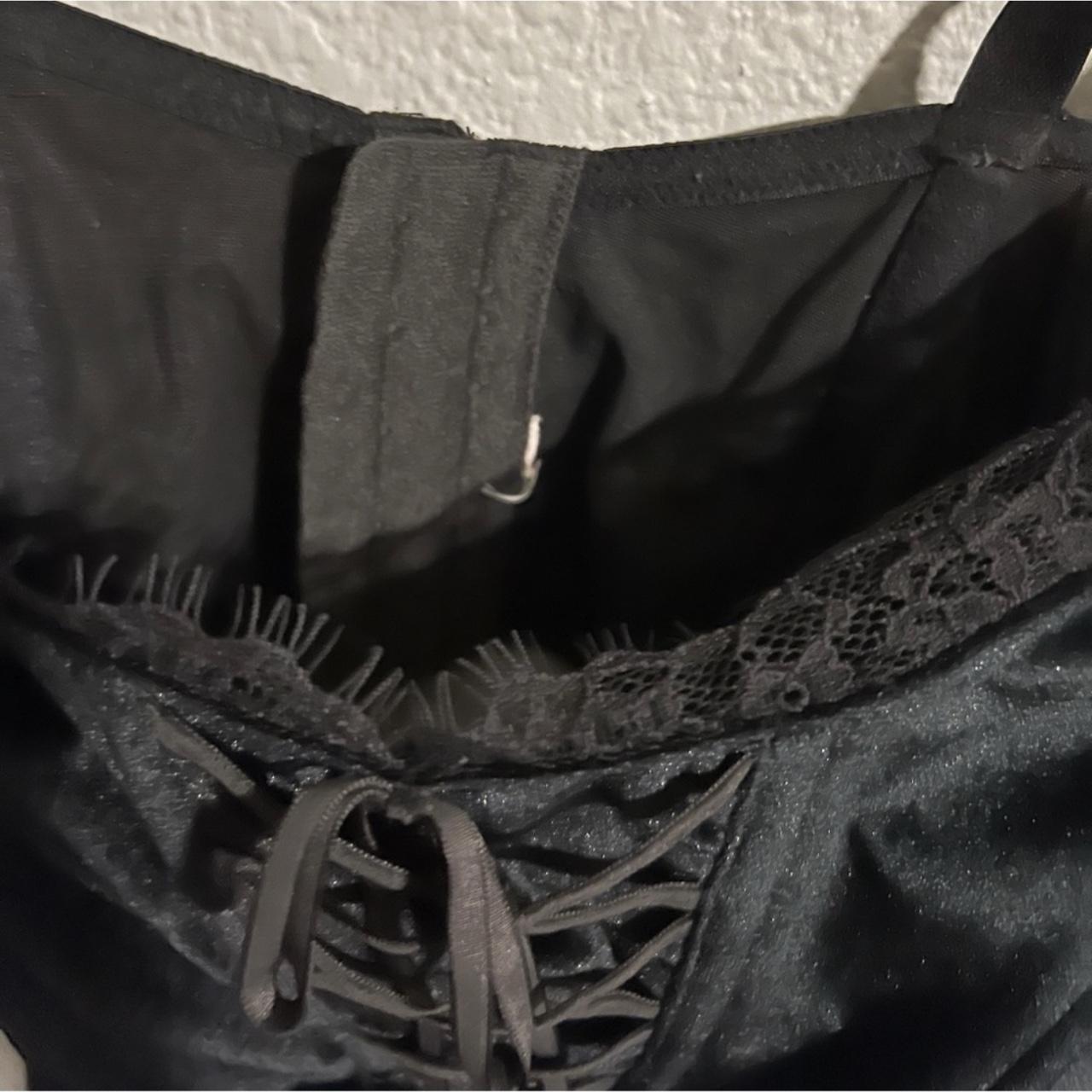 Victoria's Secret black velvet lace corset top. tag - Depop