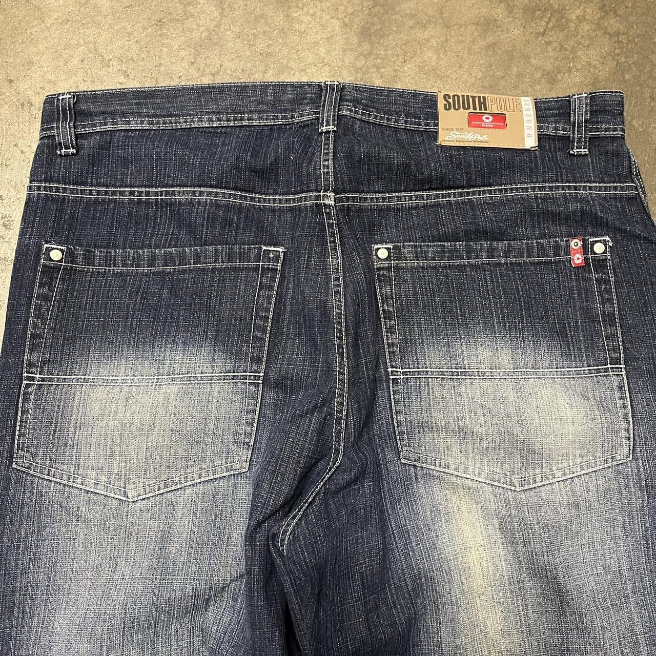 Blue baggy southpole red tab jeans size 40 waist... - Depop