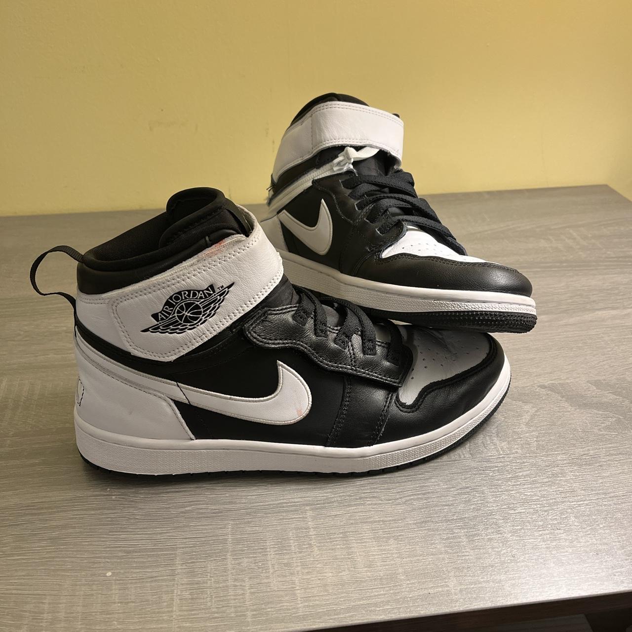 Nike Air Jordan 1 Hi Flyease Black and White US... - Depop