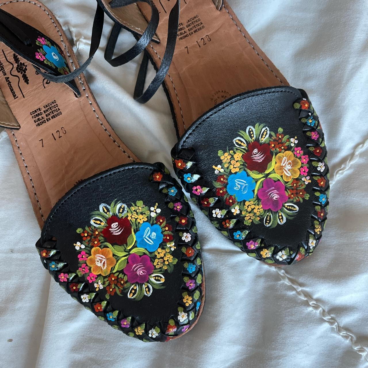 Painted on sale leather sandals