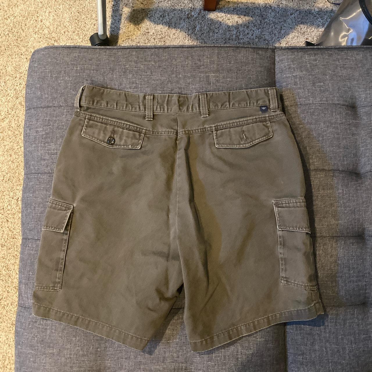 Washed brown docker cargo shorts, waist size 38... - Depop