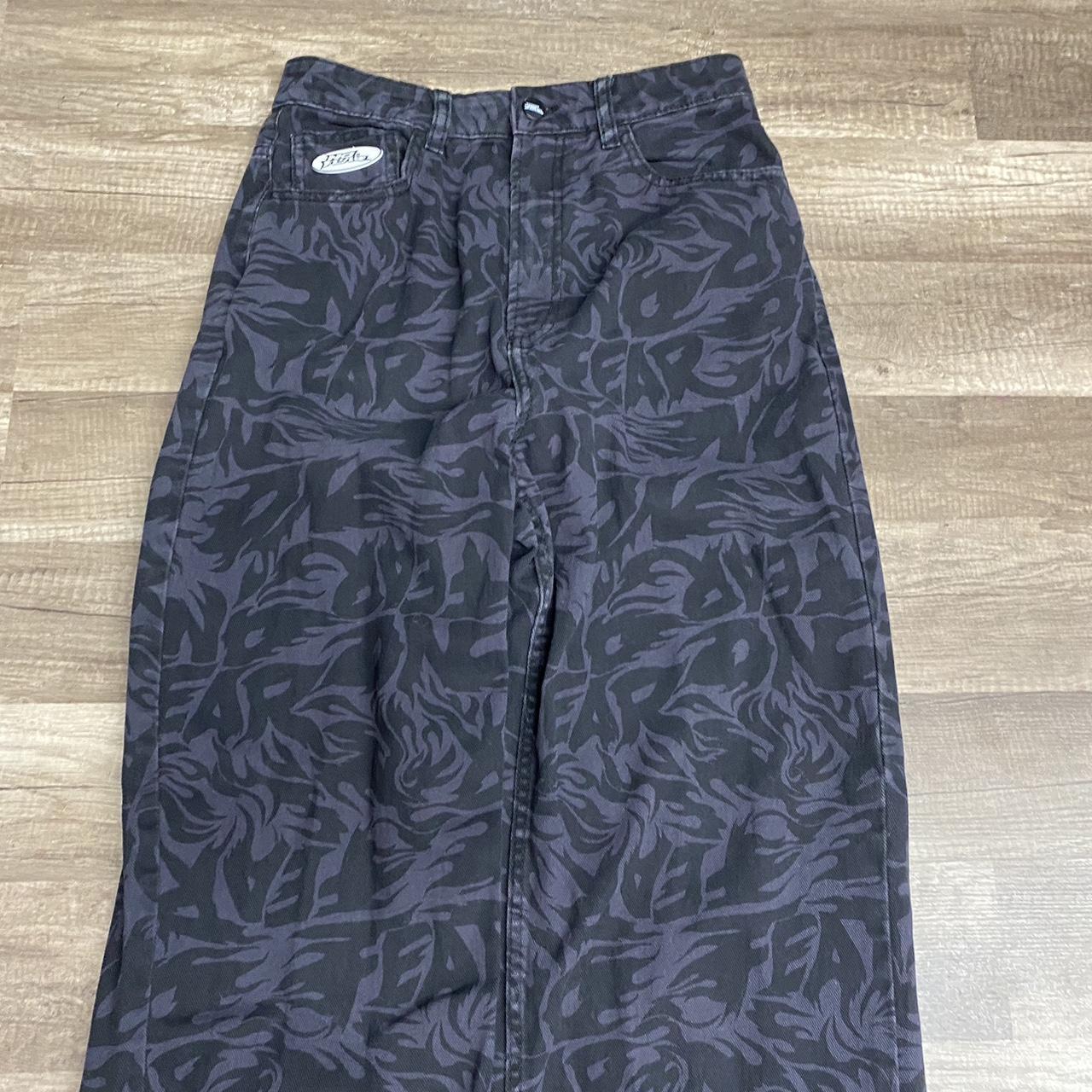 XOXO Y2K Black Mid Rise Flare Pants EUC Cute tab - Depop