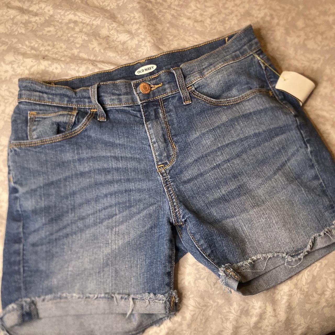old navy dark washed shorts size 14 in kids. Depop