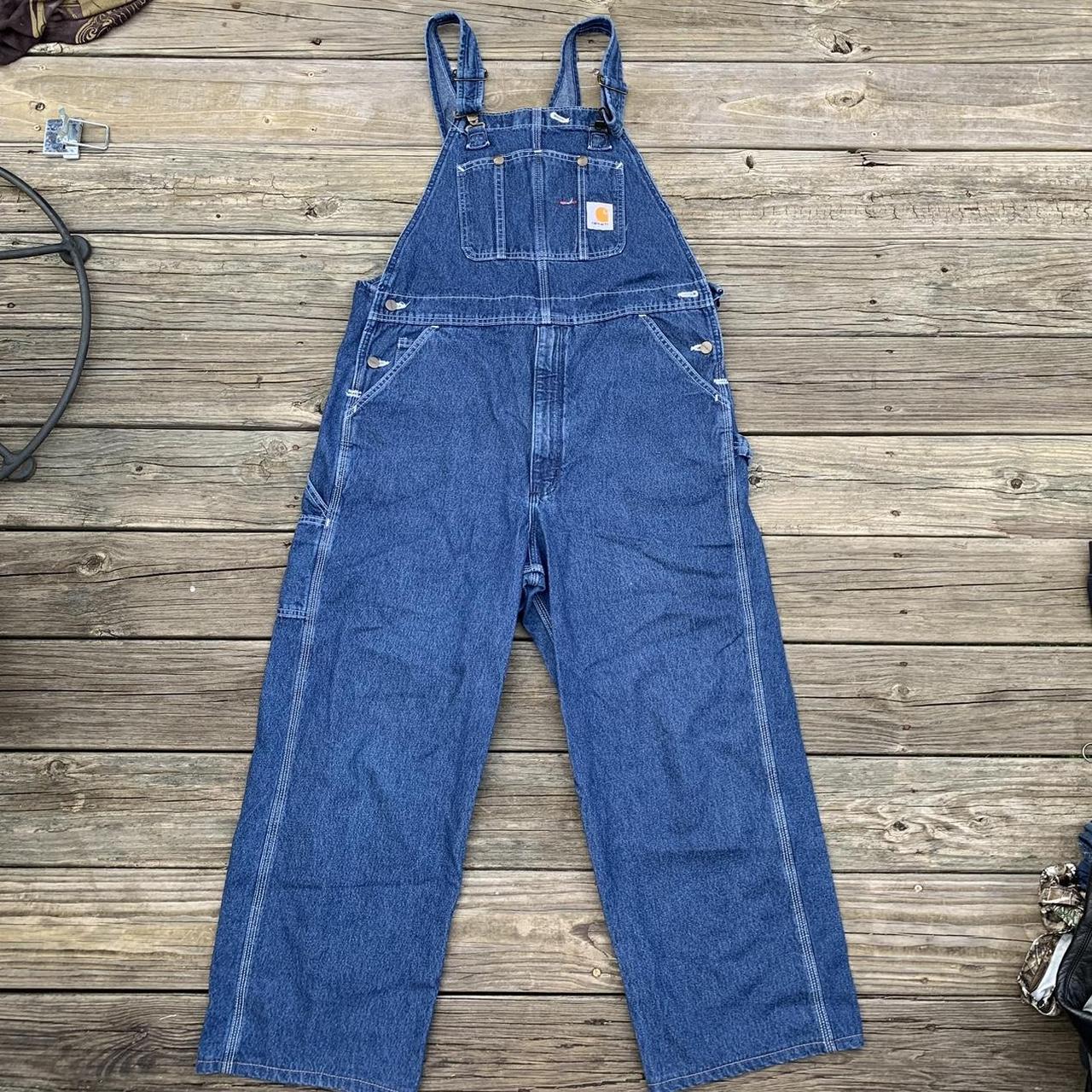 Vintage Carhartt denim jumpsuit carpenter... Depop