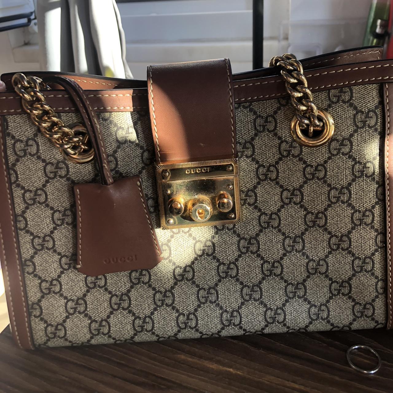 PADLOCK SMALL GUCCI SHOULDER BAG USED IN GOOD... - Depop