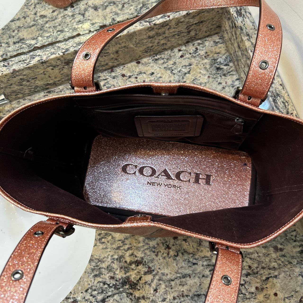 Coach small ferry hot sale tote with glitter