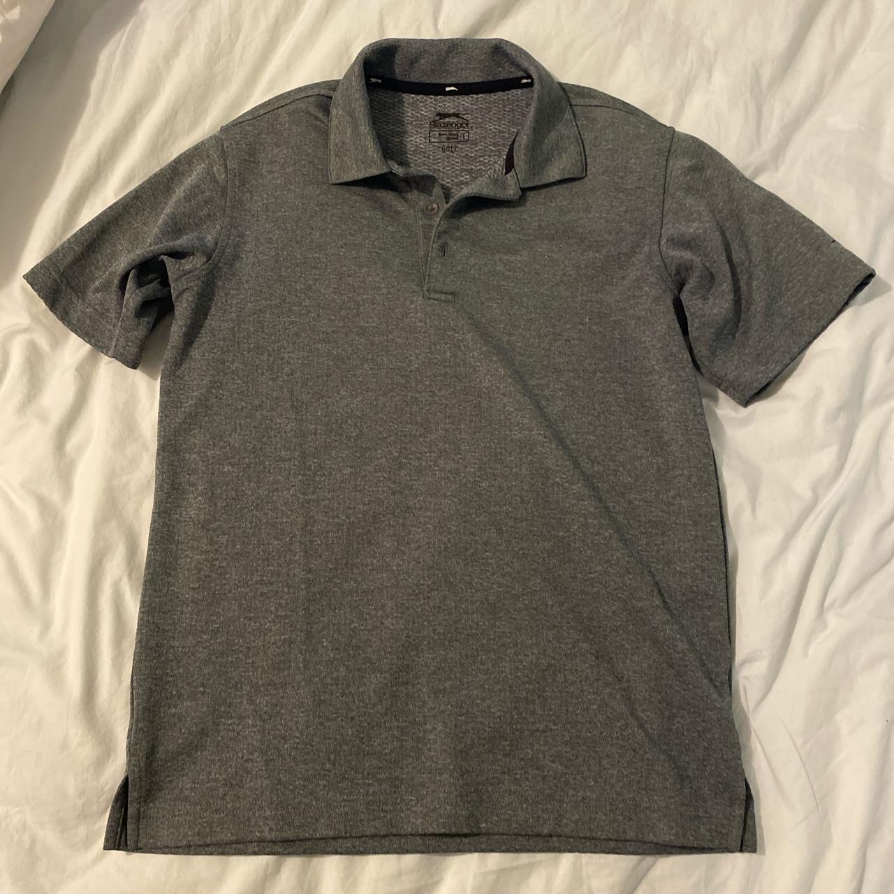 Puma grey polo shirt Youth size large - fits women’s... - Depop