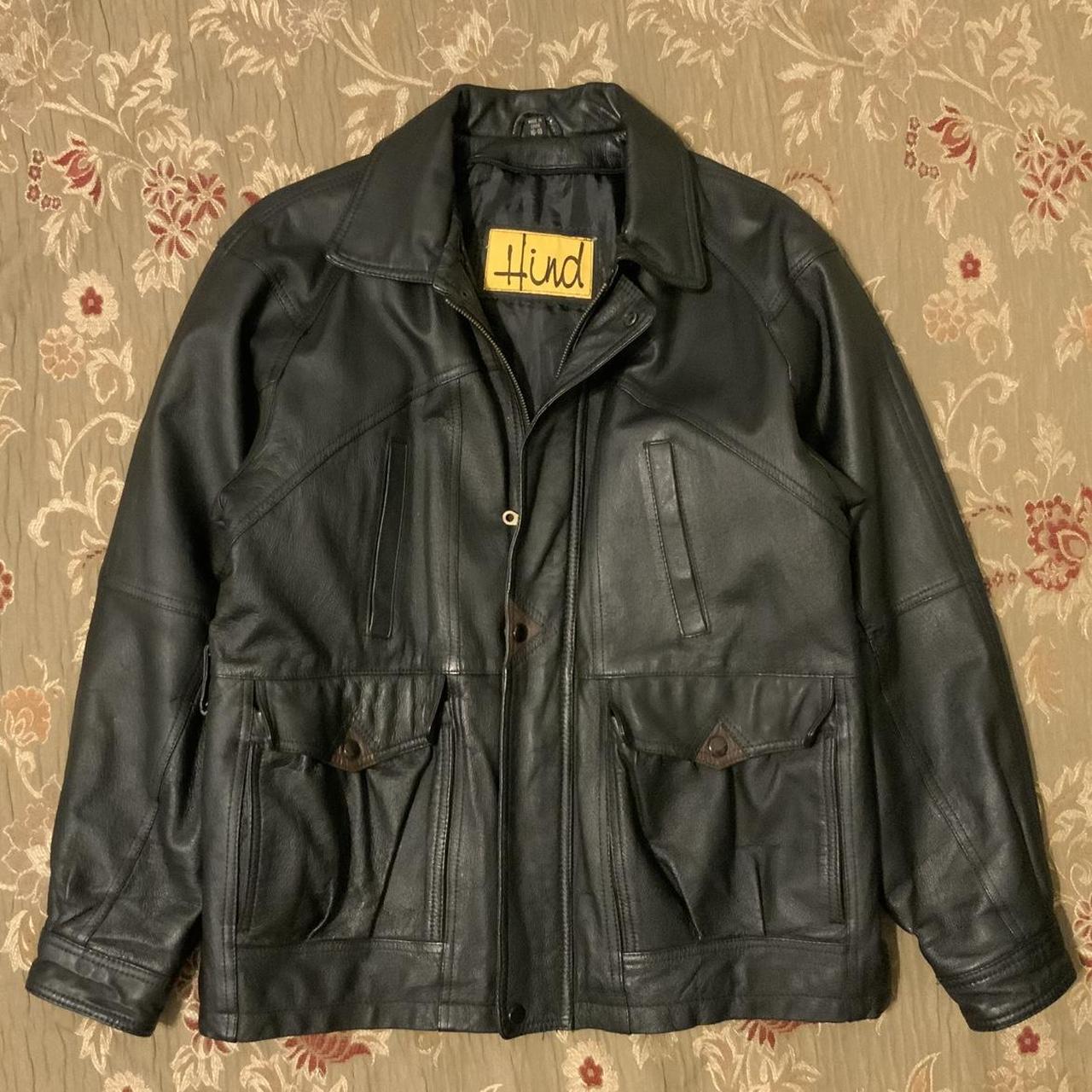 Leather jacket-vintage-y2k - Depop
