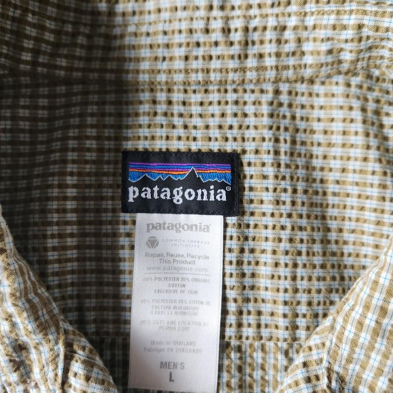 Patagonia Light Green Short Sleeve Button Up Size:... - Depop