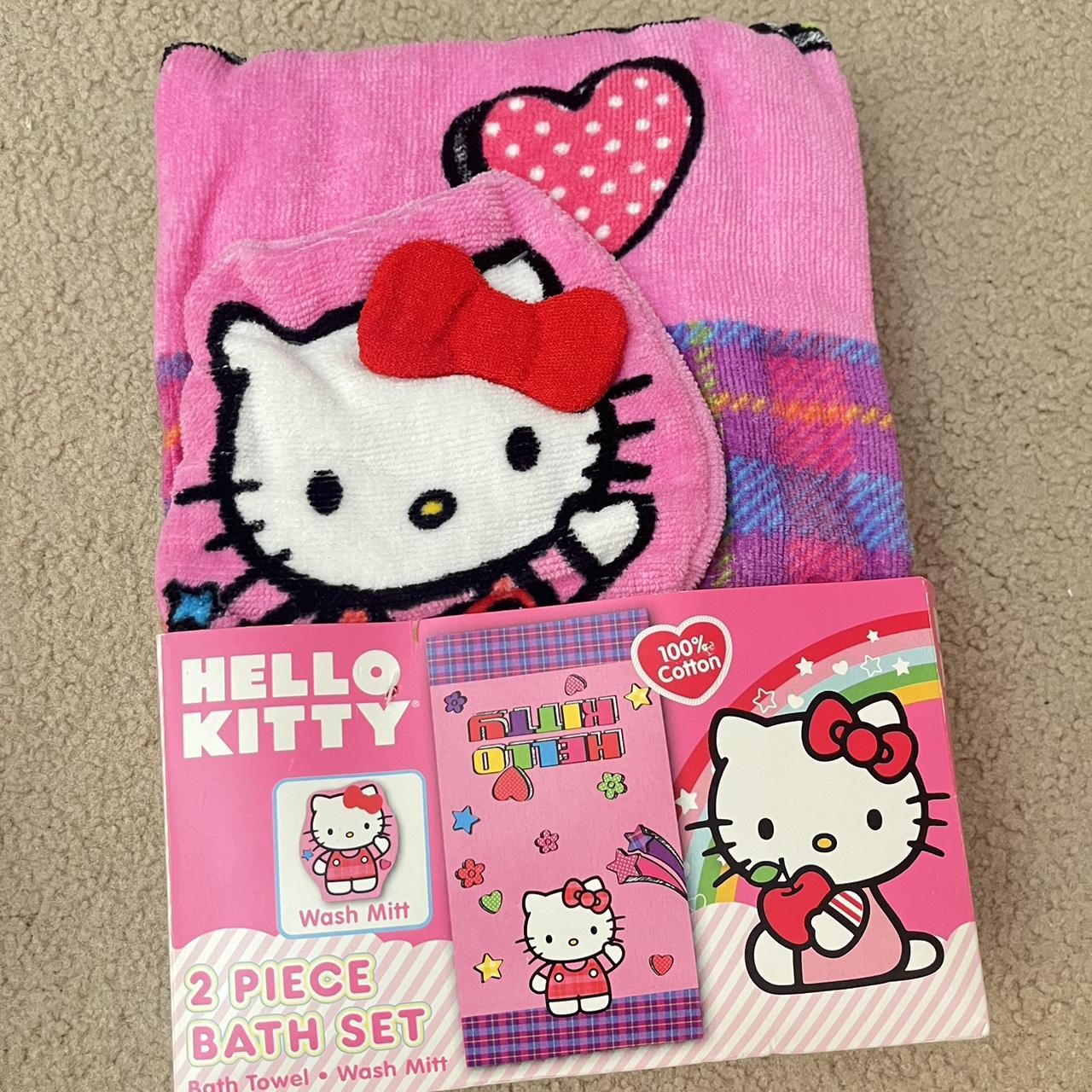 Hello Kitty 2 Piece Bath Set, comes with towel and... - Depop