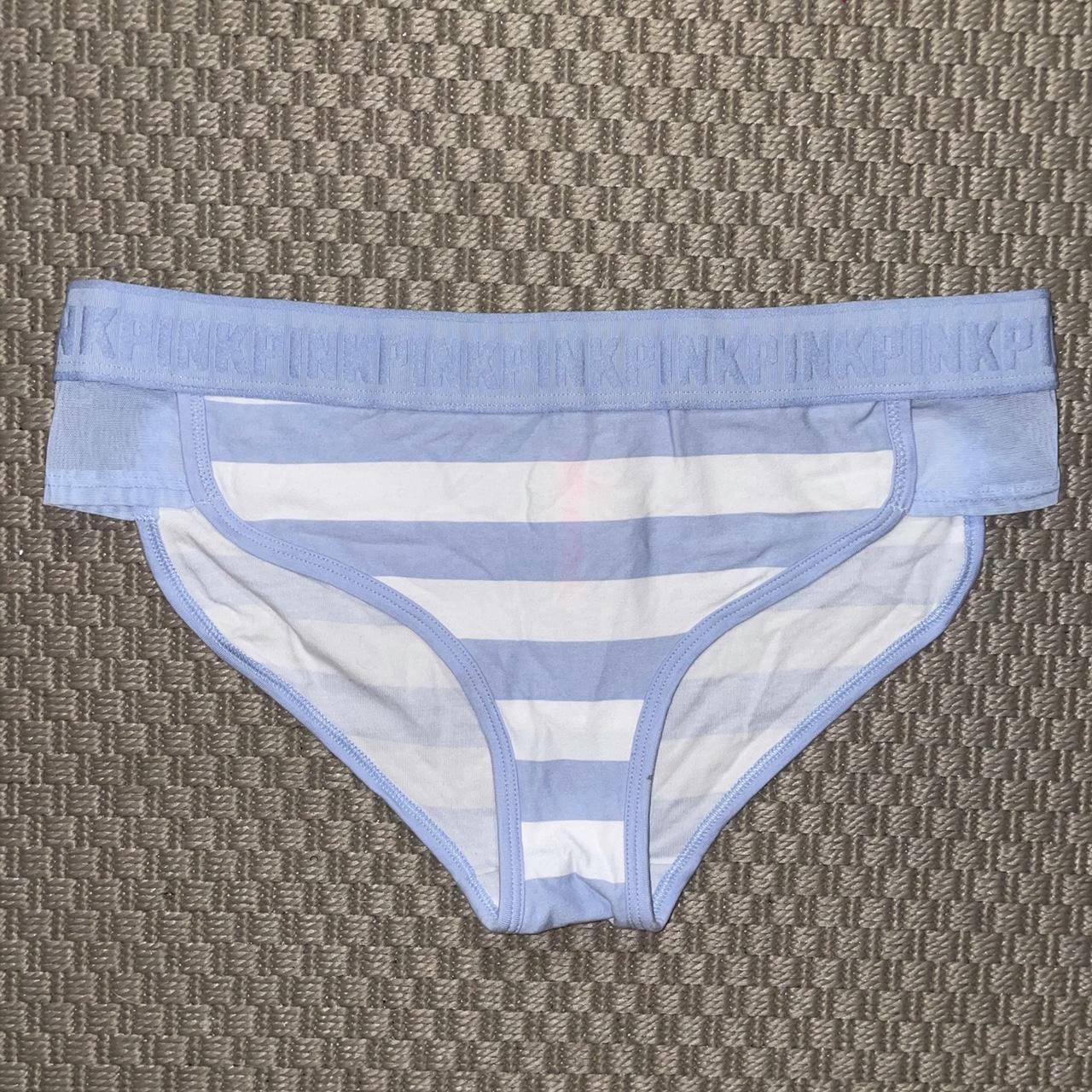 Victoria's Secret PINK blue striped bikini - Depop