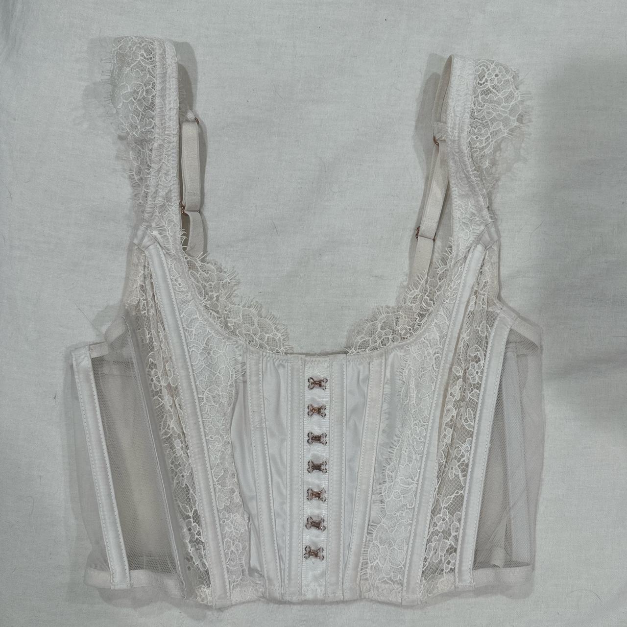 Victoria’s Secret white corset with rose gold... Depop