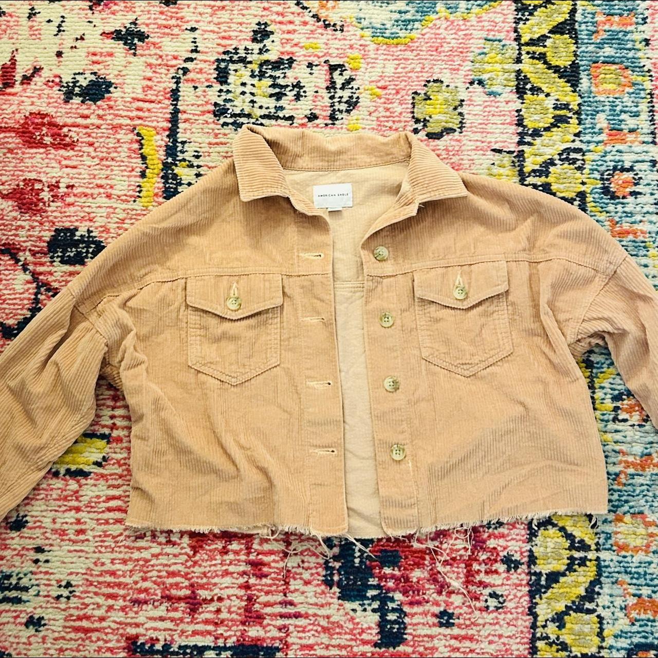 american eagle size extra small corduroy button down... - Depop