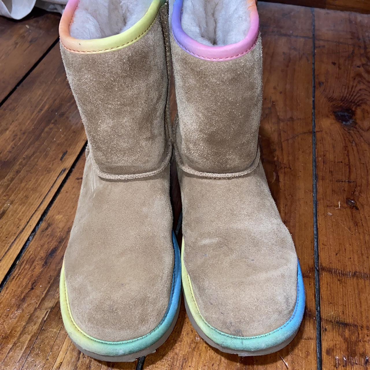 Uggs with rainbow top trim