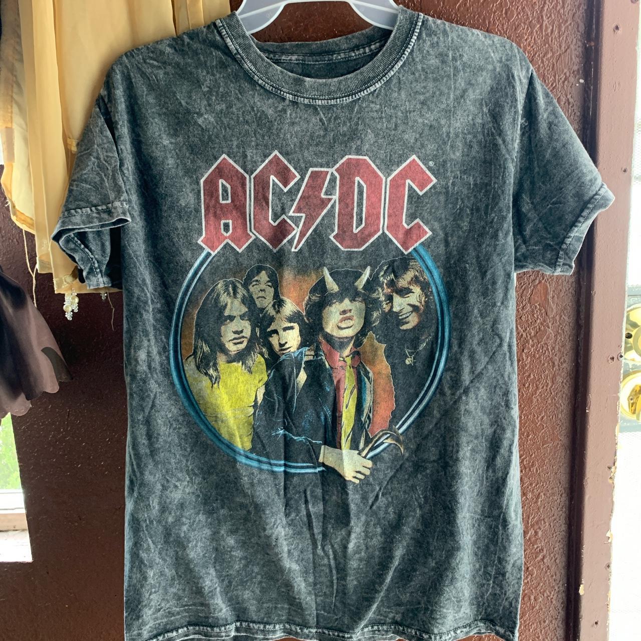 AC/DC shirt.. acid wash style..small - Depop