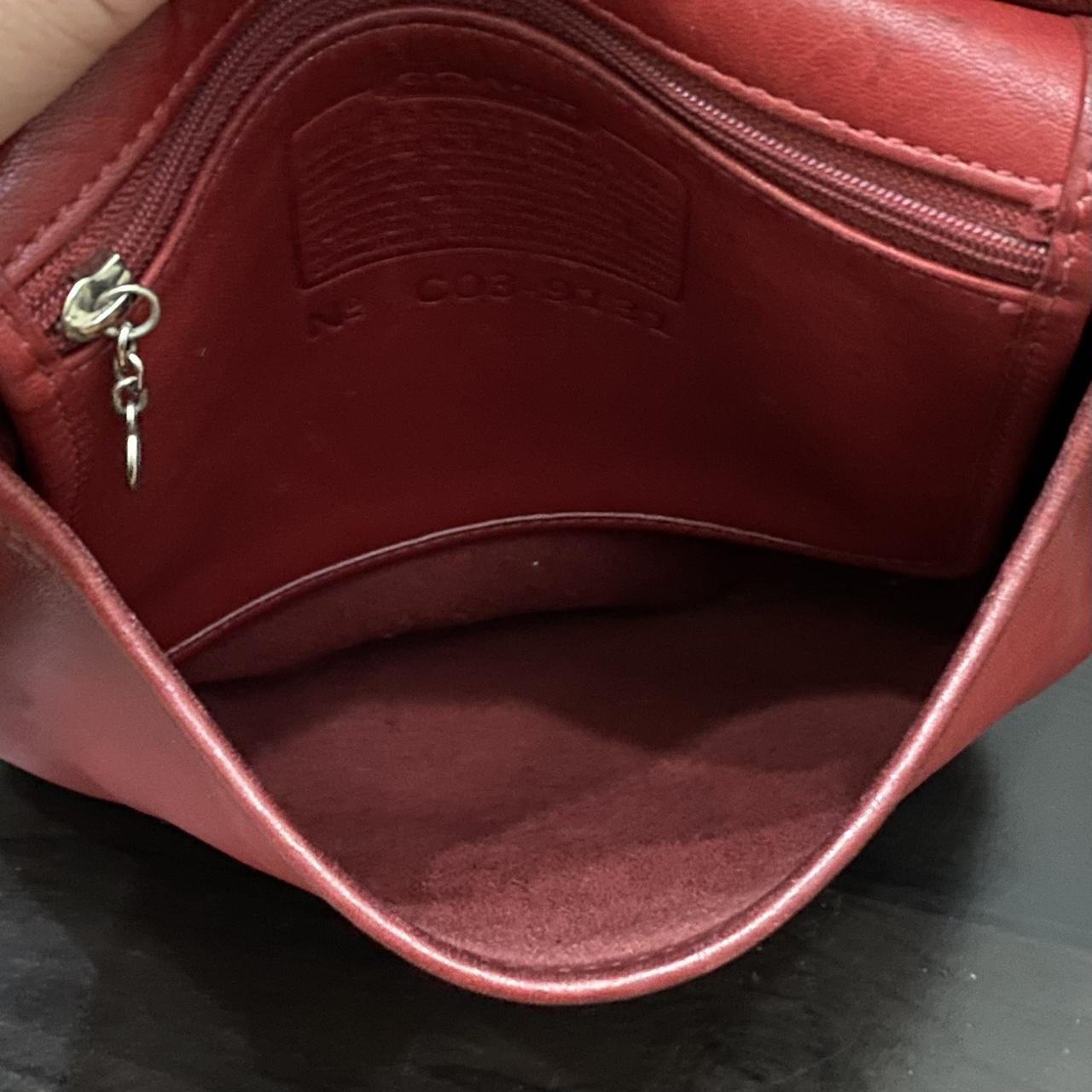 Coach red leather online wallet