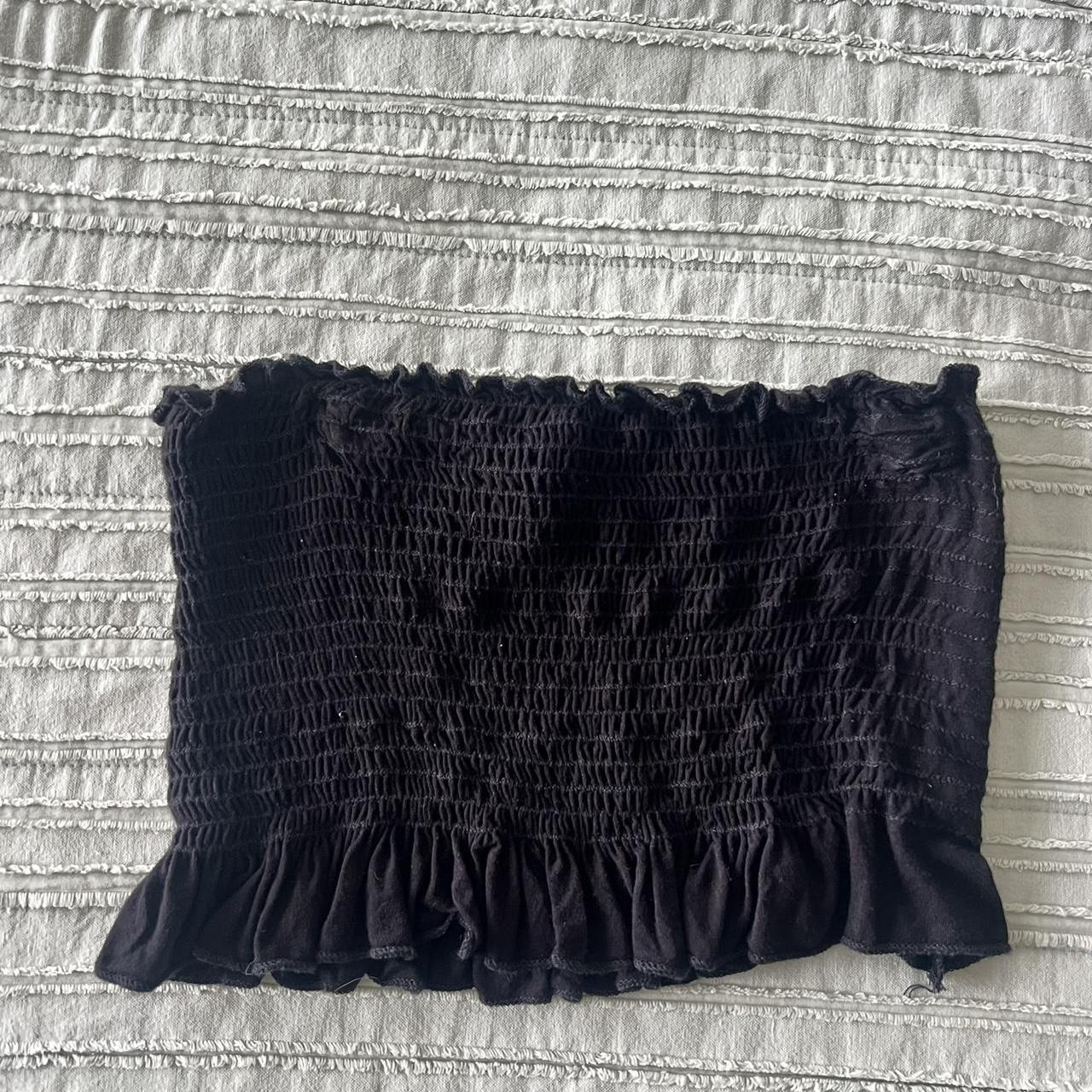 black tube top, scrunchie/stretchy material size Small Depop
