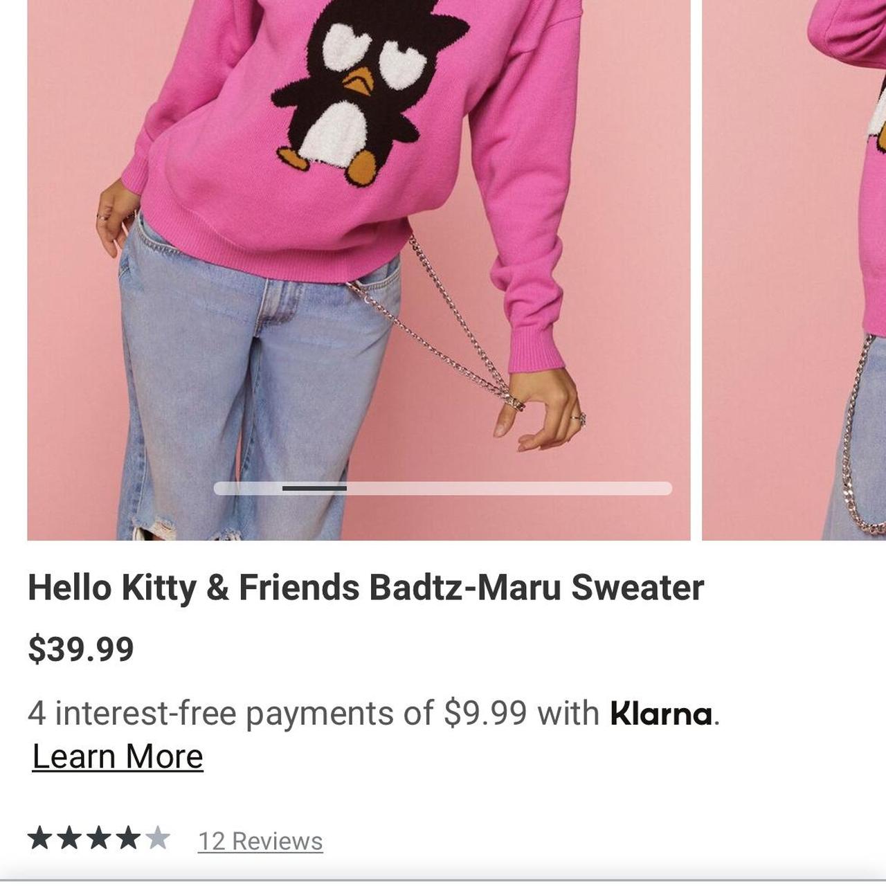 badtz-maru pink sweater f21 sanrio collab #sanrio | Depop