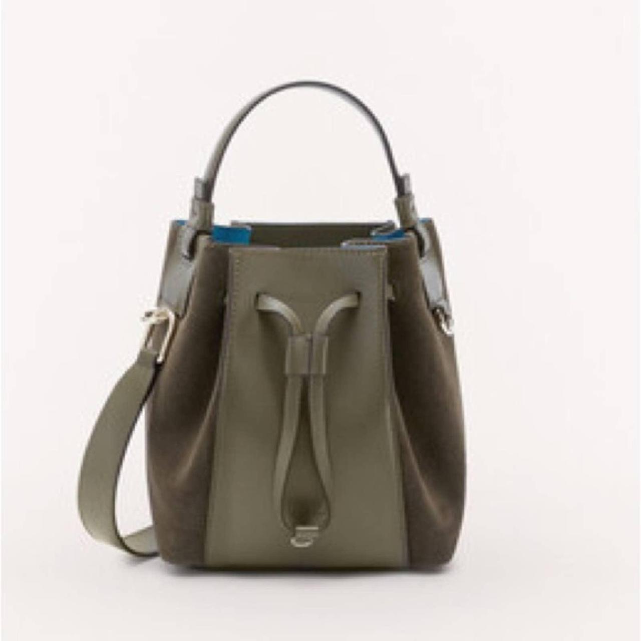 Furla Miastella Mini Leather Bucket Bag in Blue