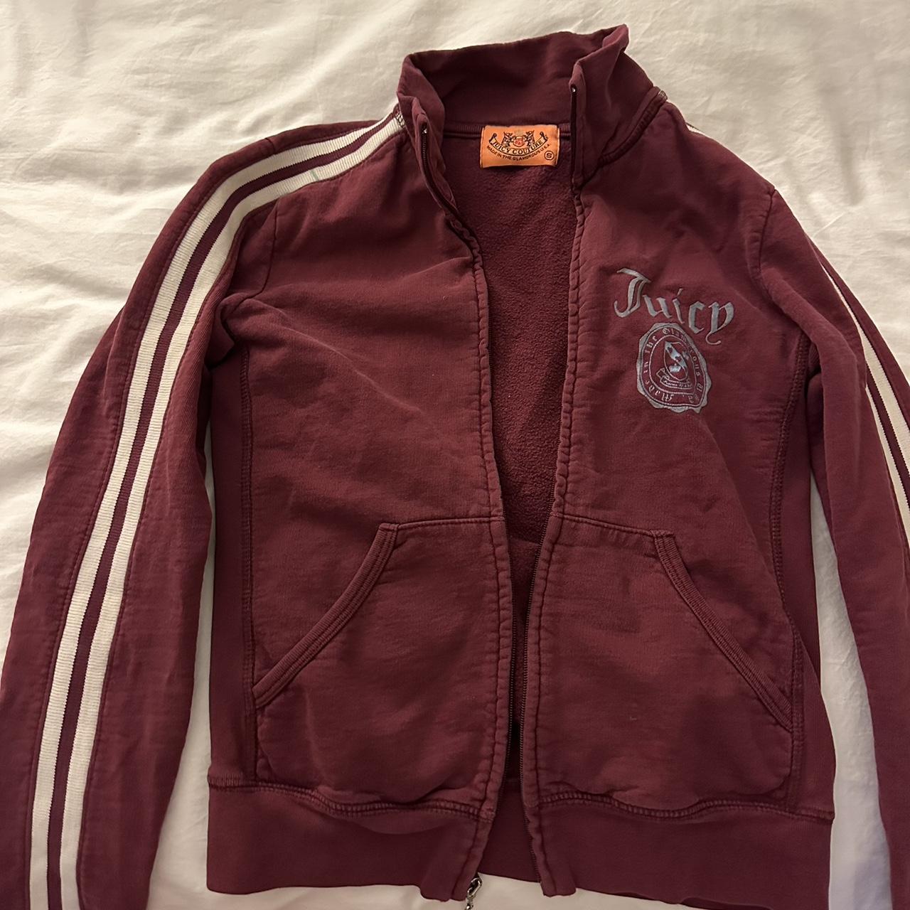 Juicy Couture Women's Burgundy and Red Jacket | Depop