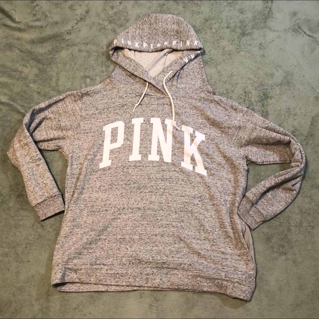 Pink hoodie discount with white strings