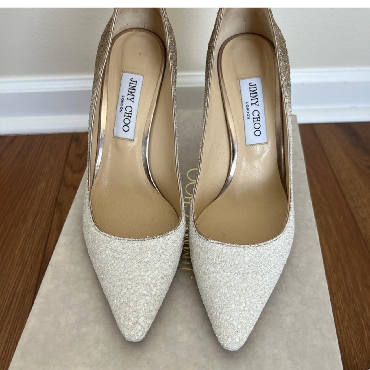 Jimmy Choo パンプス ROMY100 グリッター ハイヒール　シルバー silver-glitter-jimmy-choo-