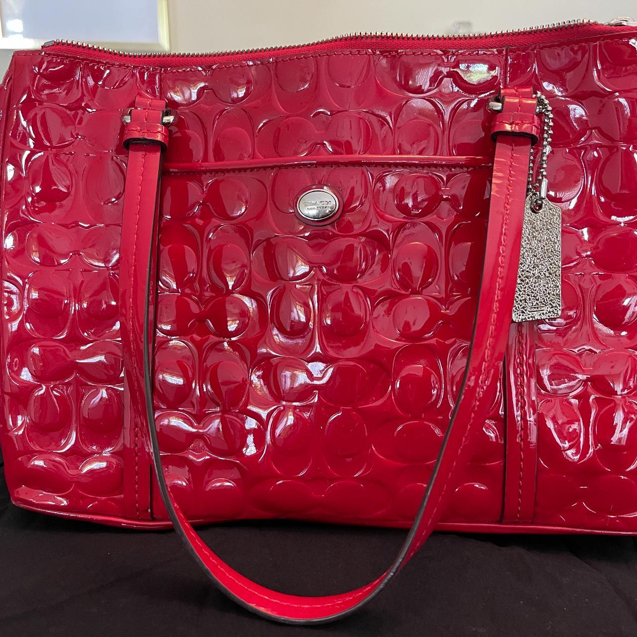 Coach red patent deals leather bag