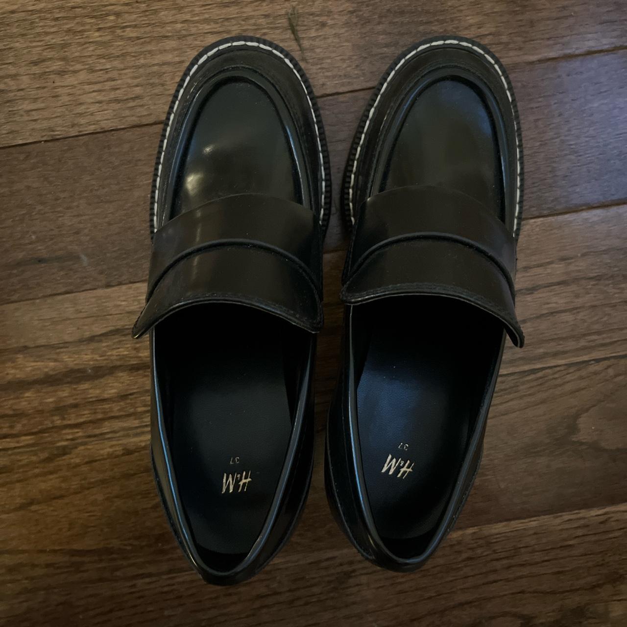 H&M Women's Black Loafers Depop