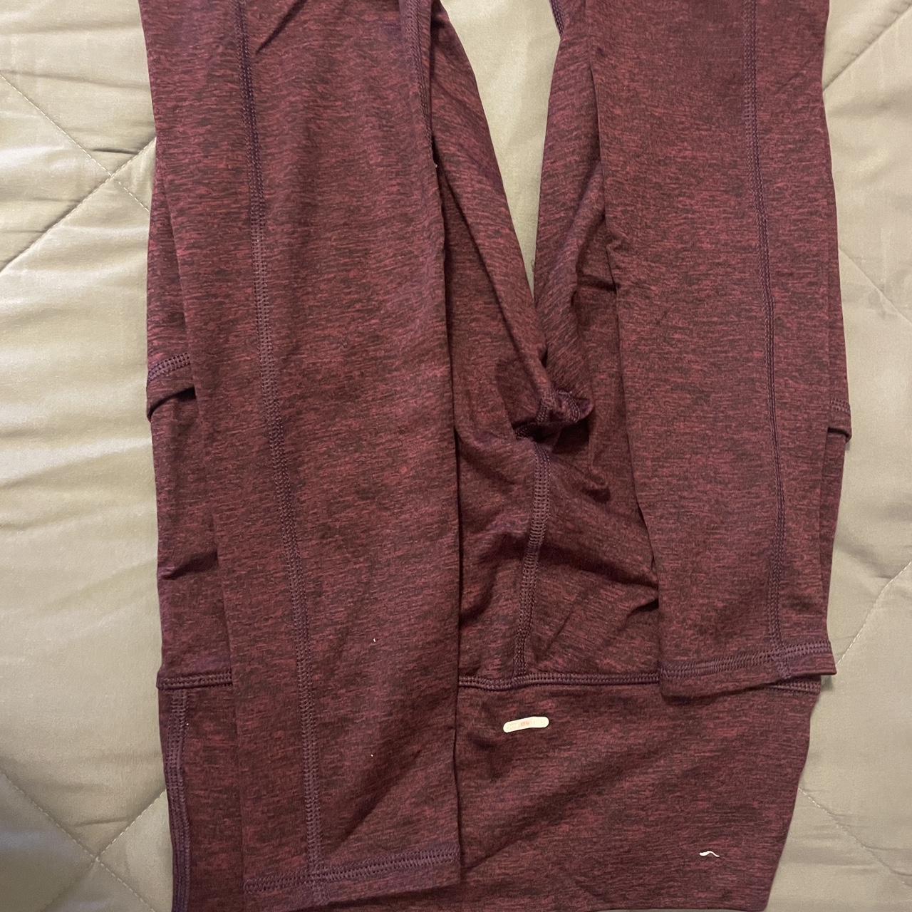 Maroon heathered Aerie leggings. They were loved so - Depop