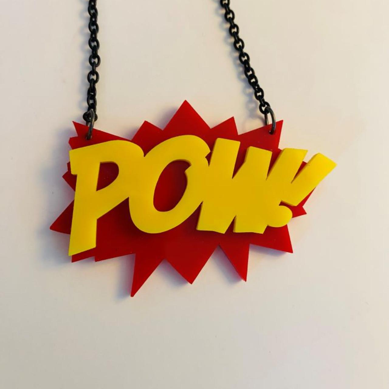 Pow! Comic Book Exclamation Necklace Measurements: - Depop