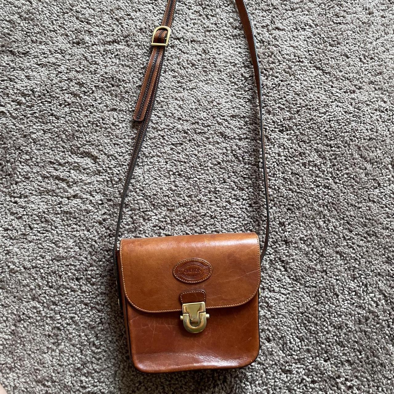 Cutest little vintage brown bag Genuine cowhide Depop