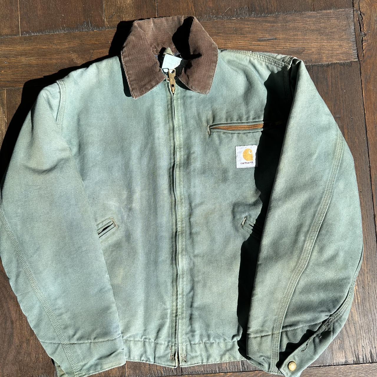 Carhartt detroit jacket , custom dyed green rare... - Depop