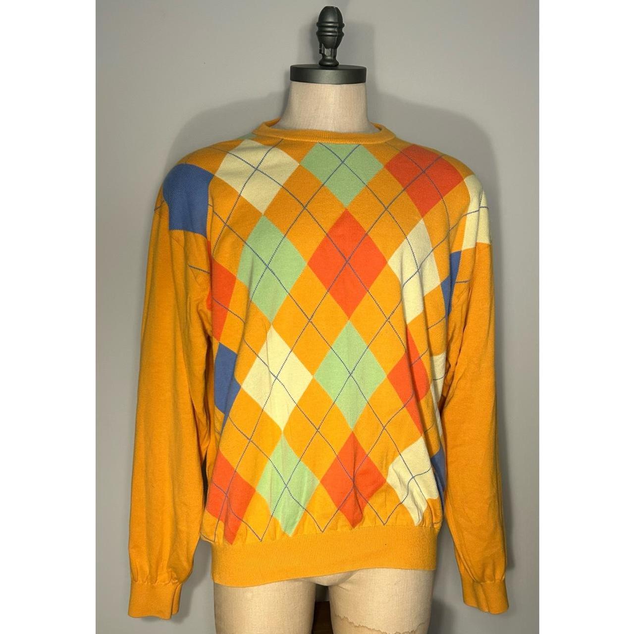 Harry Vardon Orange Argyle Golf Sweater Depop