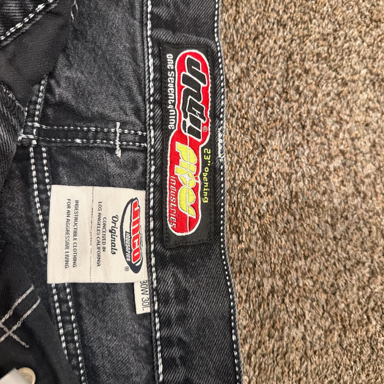 JNCO Men's Distressed Jeans - Black/Grey - 30" – … - image 4