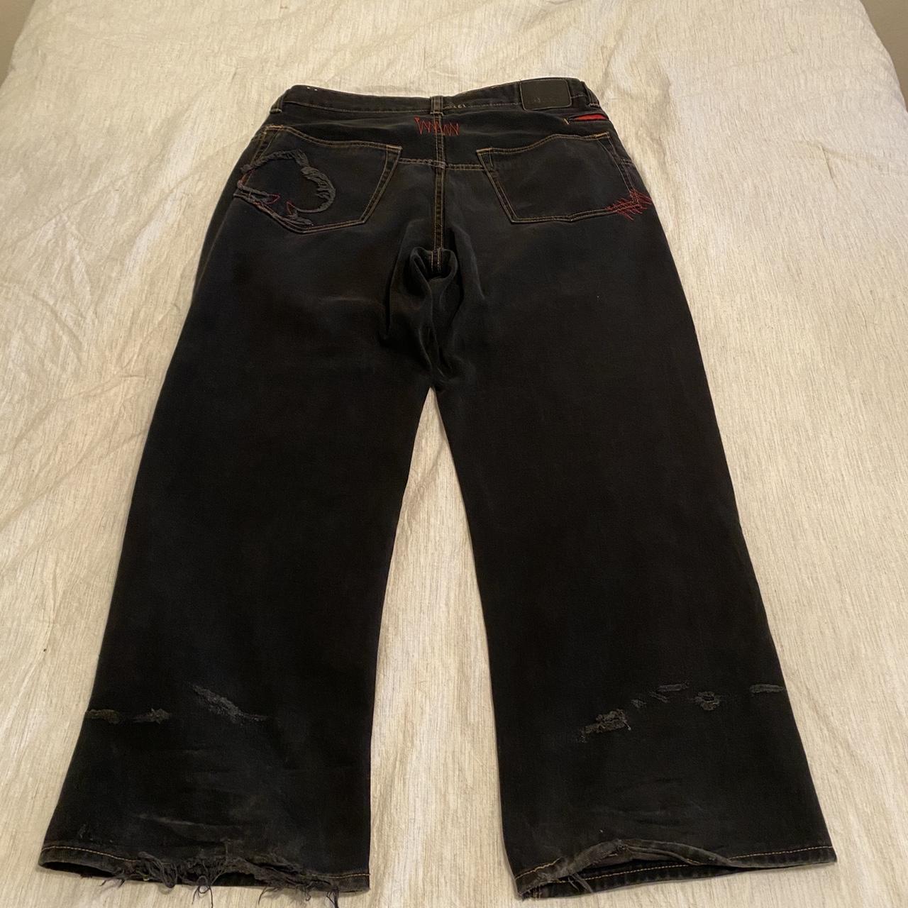 Baggy Black JNCO style skate jeans y2k size... - Depop