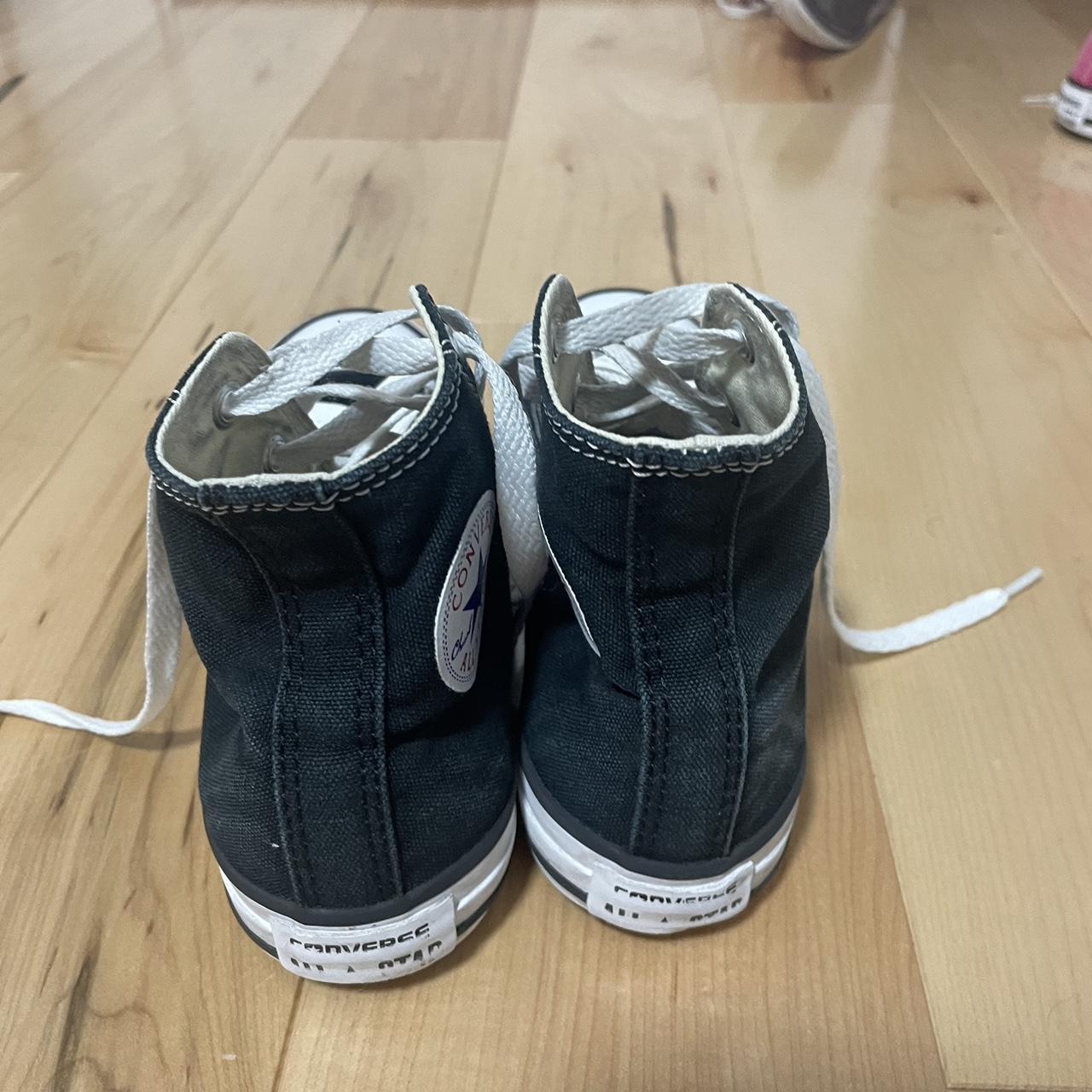 Black converse, size 2 kids - Depop