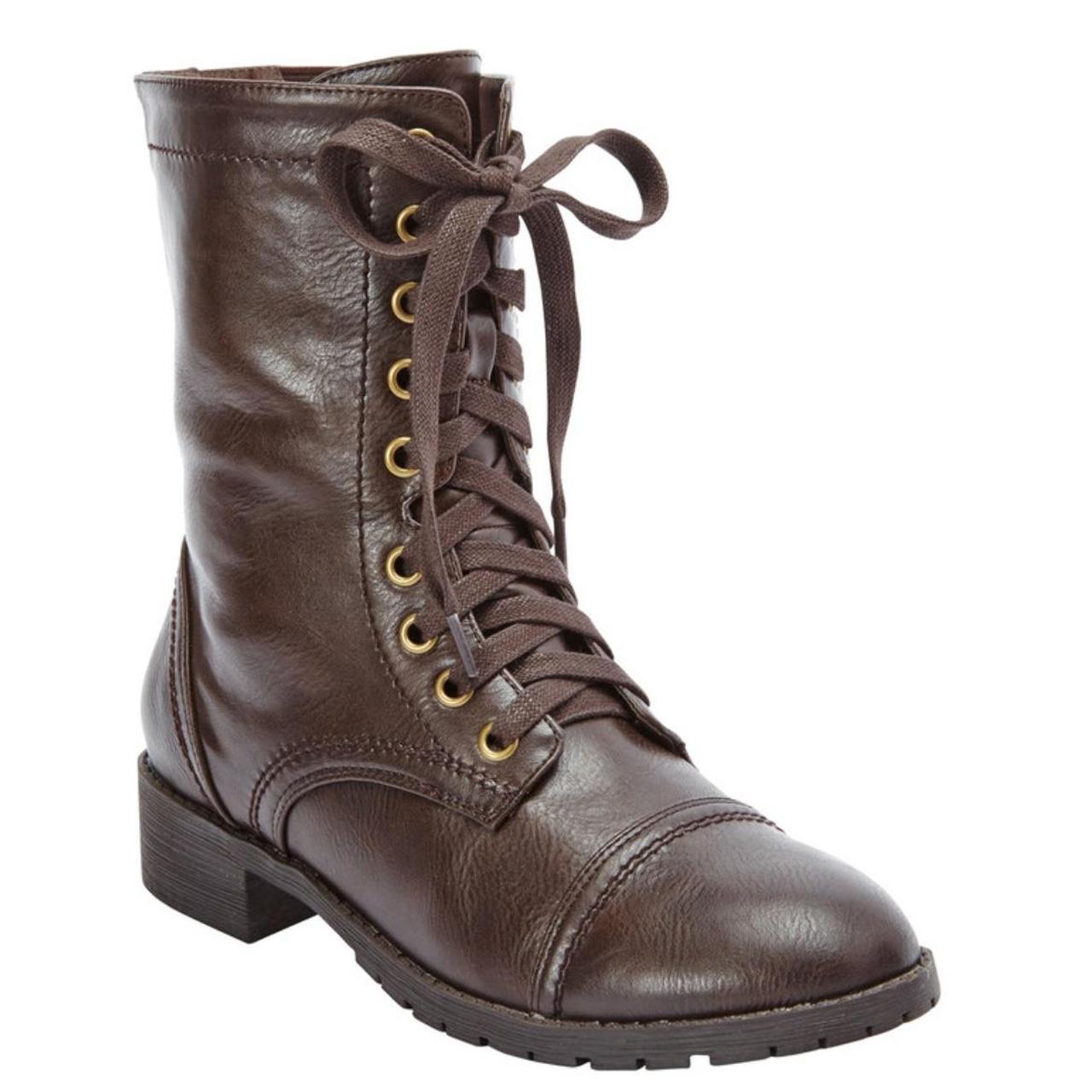 Woman within hot sale leather boots