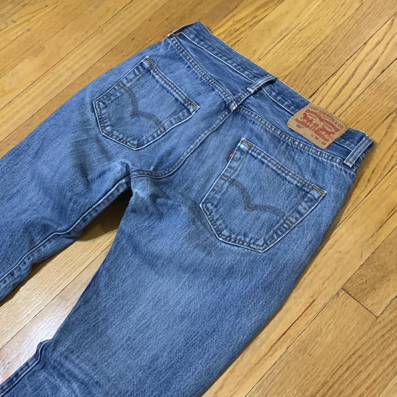 Blue Baggy Levi 501 Jeans SIZE 30x32 *small hole by... - Depop