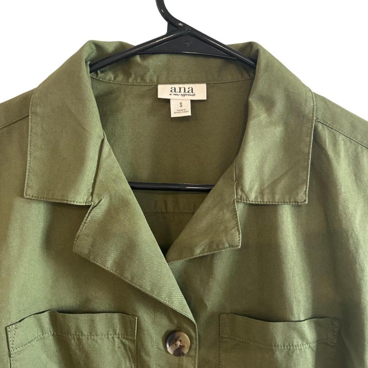 Army green cotton cargo dress size S Brand:... - Depop