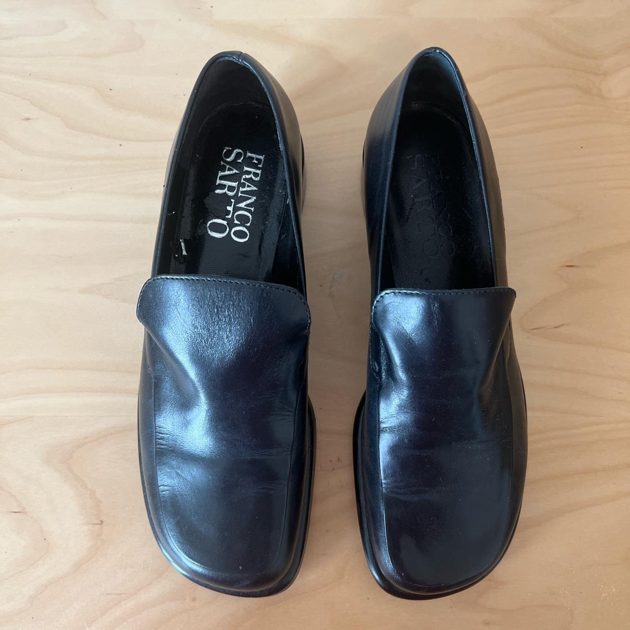 Franco Sarto black square toe loafers with small... - Depop