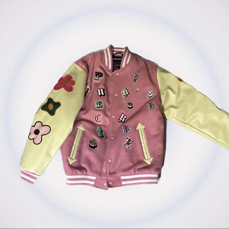 Pink Two-Tone Baseball Varsity Jacket - M ♡ New - Depop