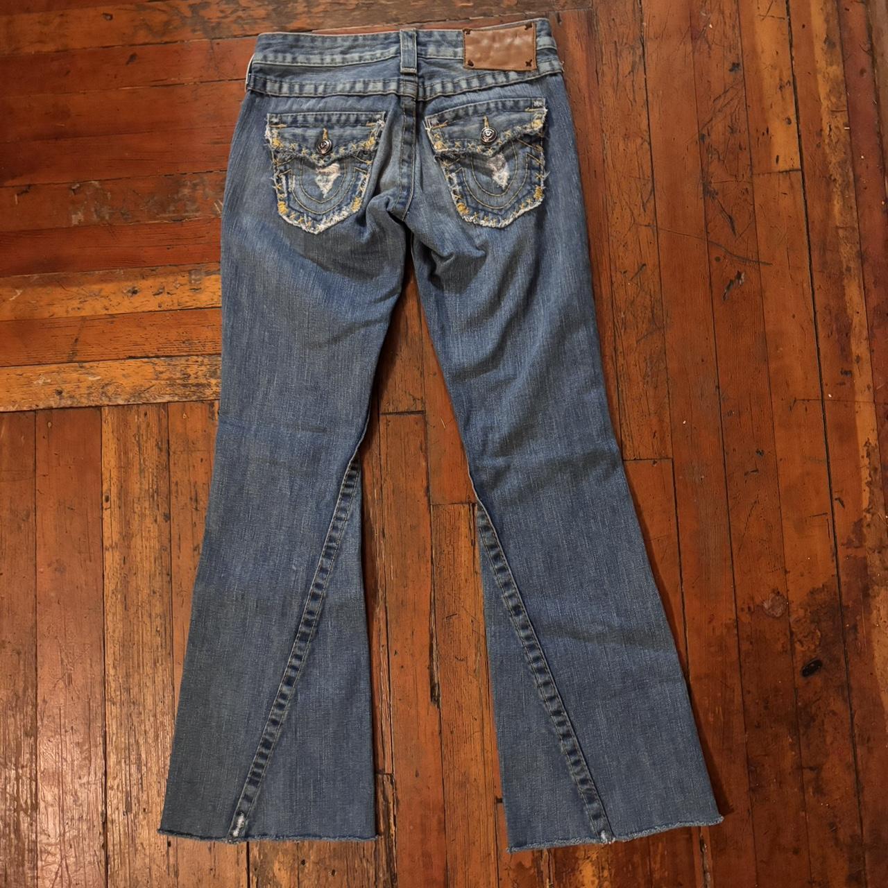 True religion bell bottom blue jeans size 26 in... - Depop