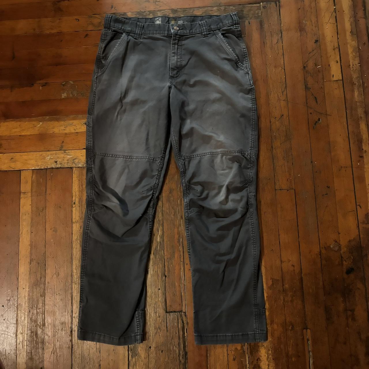 Carhartt double knee grey pants size 36x32 in nice... - Depop