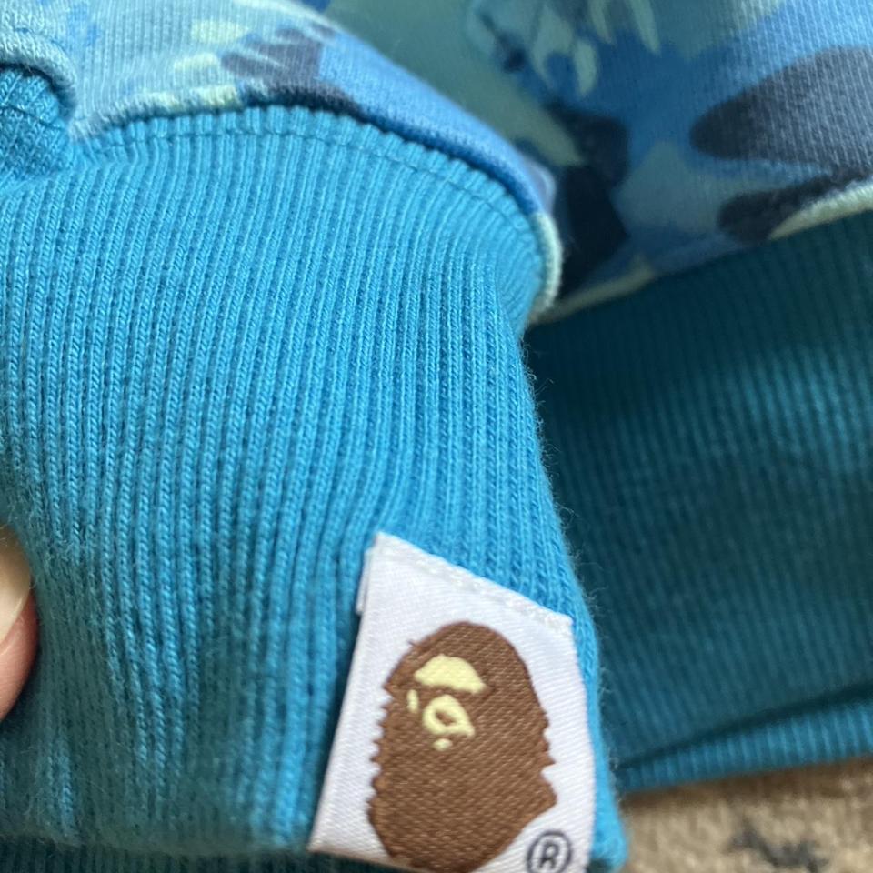 Baby blue bape hoodie 💠 V rare color way + ape - Depop