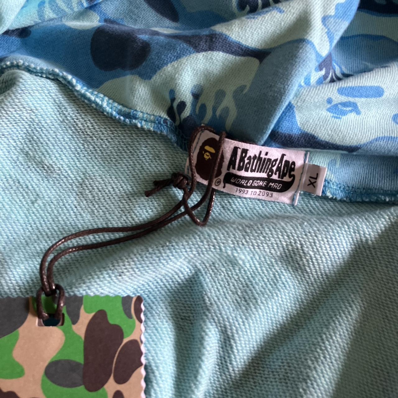 Baby blue bape hoodie 💠 V rare color way + ape - Depop