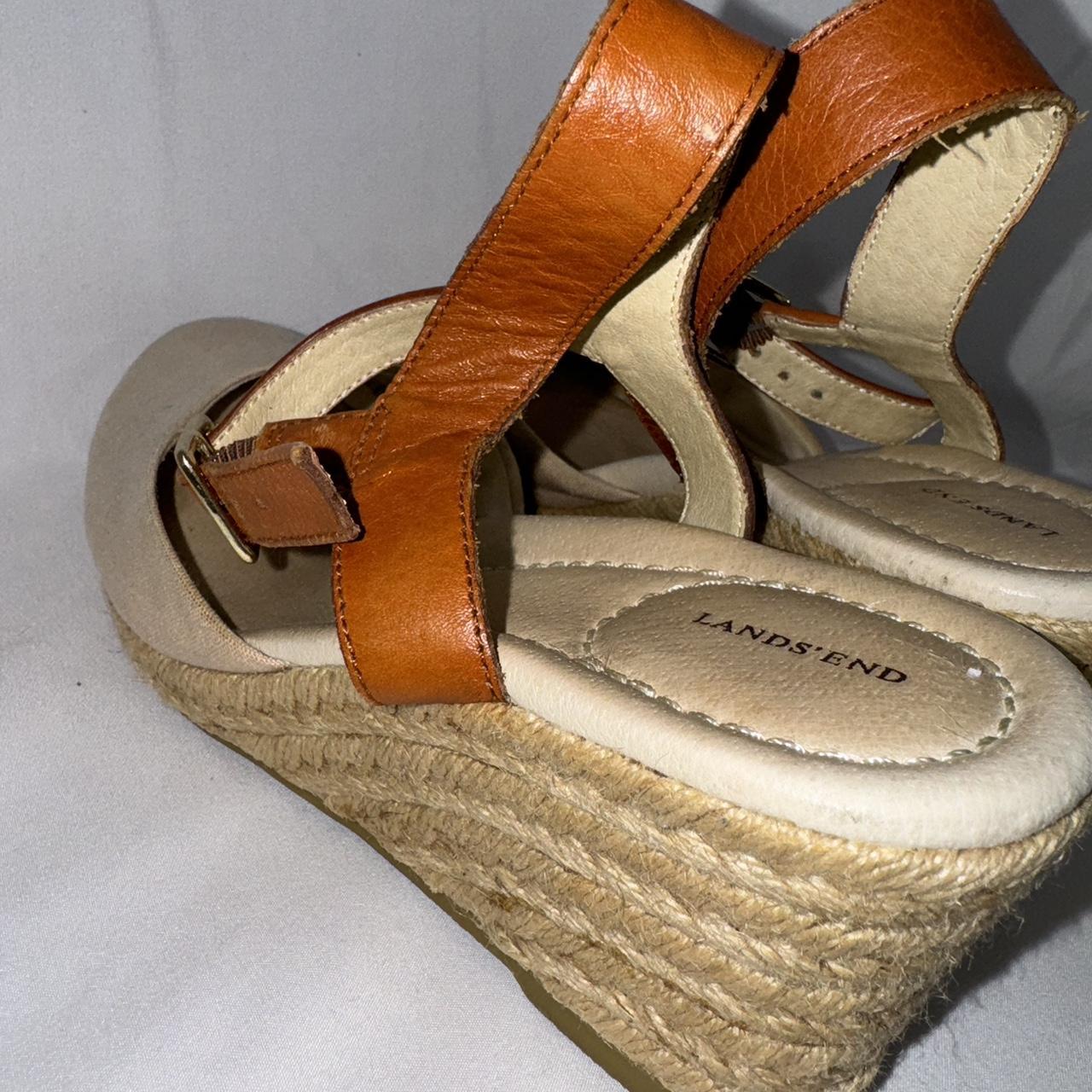 Lands End Canvas Women s Size 7 Cream Espadrille