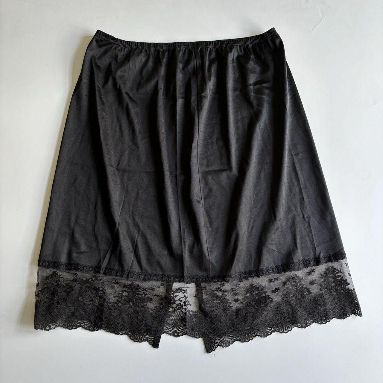 Vintage 60S Vanity Fair Black Nylon Slip Skirt